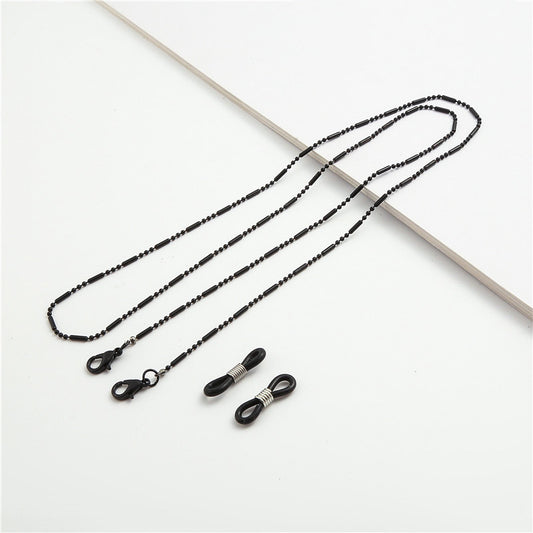 Stylish Black Beaded Eyewear Chain