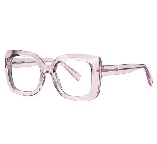 Transparent pink retro eyewear 2171