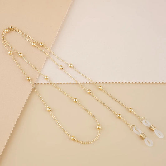 Gold Beaded Eyewear Chain
