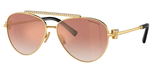 Tiffany & Co. TF3101B Pilot Sunglasses – Pale Gold & Gradient Pink Mirror