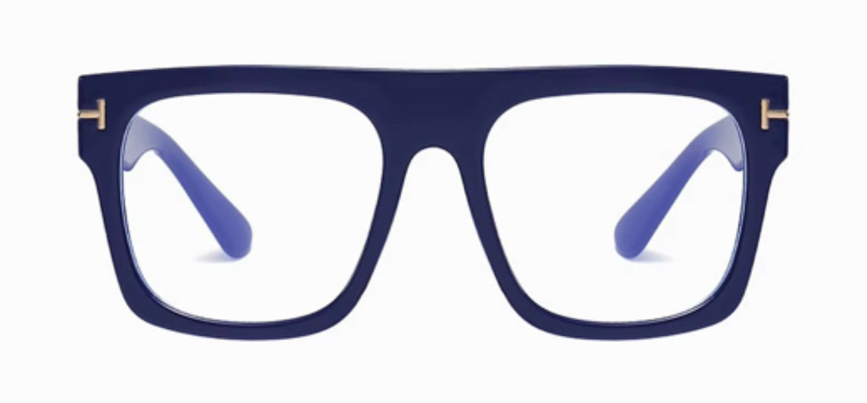 Blue Square Frame Glasses