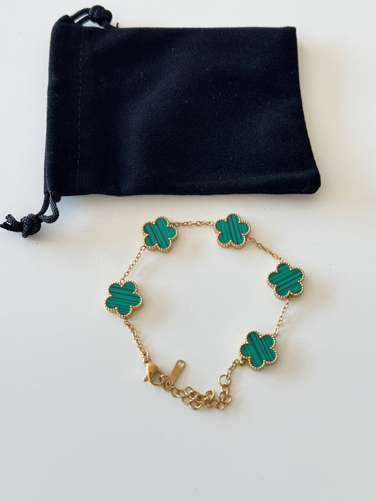 Green Clover Luxe Gold Bracelet