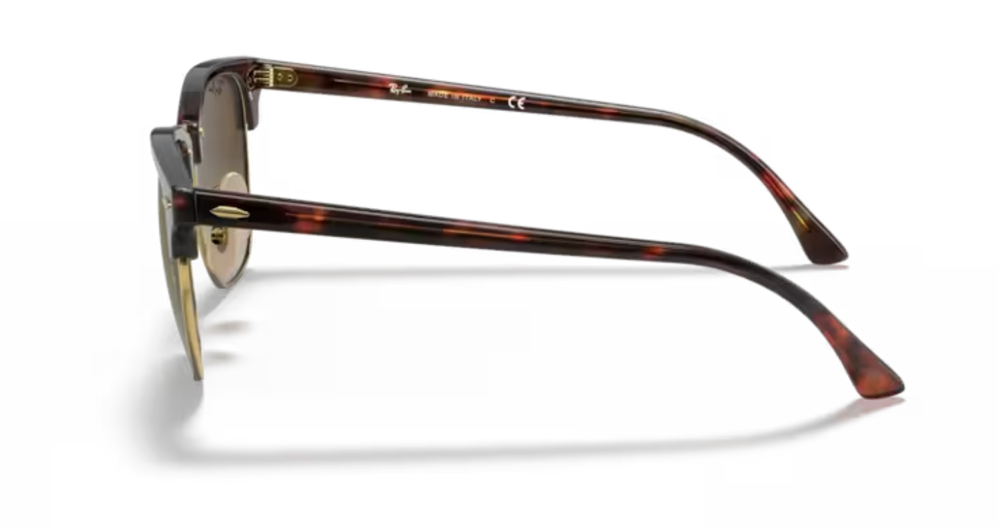 Rayban Clubmaster Red Havana Sunglasses with Green Gradient Flash Lenses
