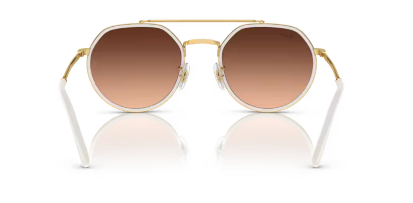 Rayban Arista Gold Sunglasses with Mirror Blue Tint