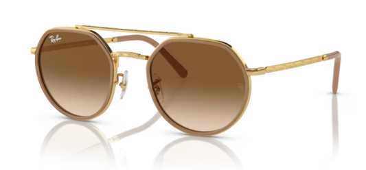 Rayban Arista Gold Sunglasses with Light Brown Tint
