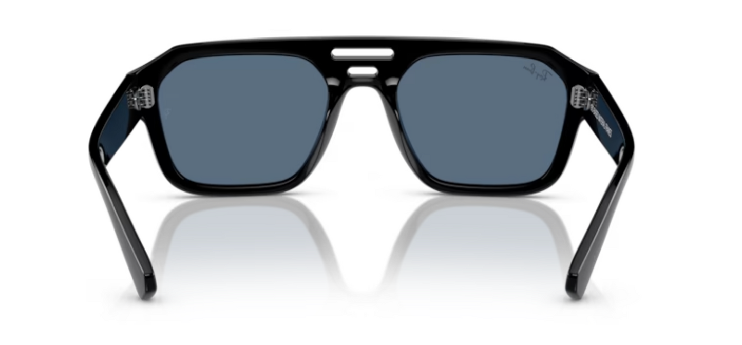 Rayban Corrigan Sunglasses Black with Blue Tinted lenses