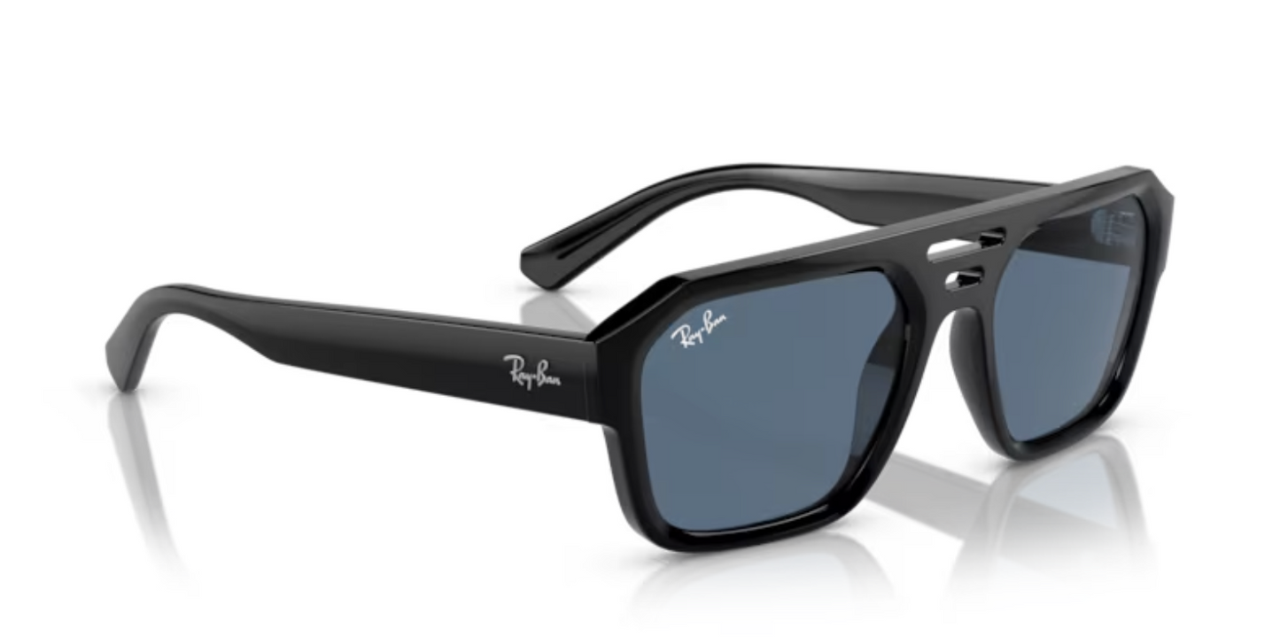 Rayban Corrigan Sunglasses Black with Blue Tinted lenses