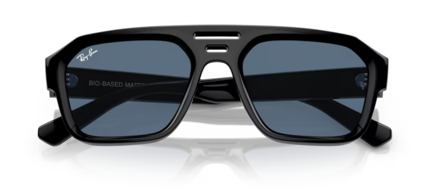 Rayban Corrigan Sunglasses Black with Blue Tinted lenses
