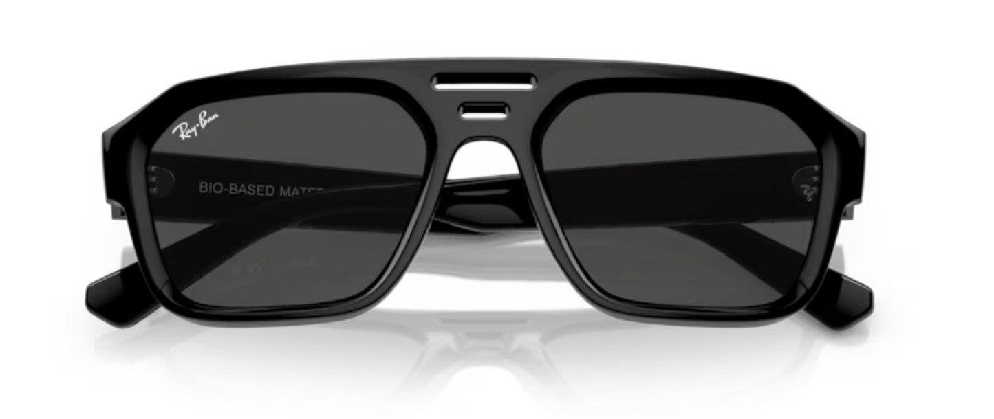 Rayban Corrigan Sunglasses Black with Dark Grey Tint