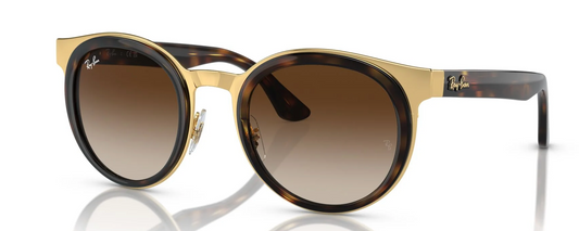 Rayban Bonnie Sunglasses Polished Havana on Gold with brown Gradient tint