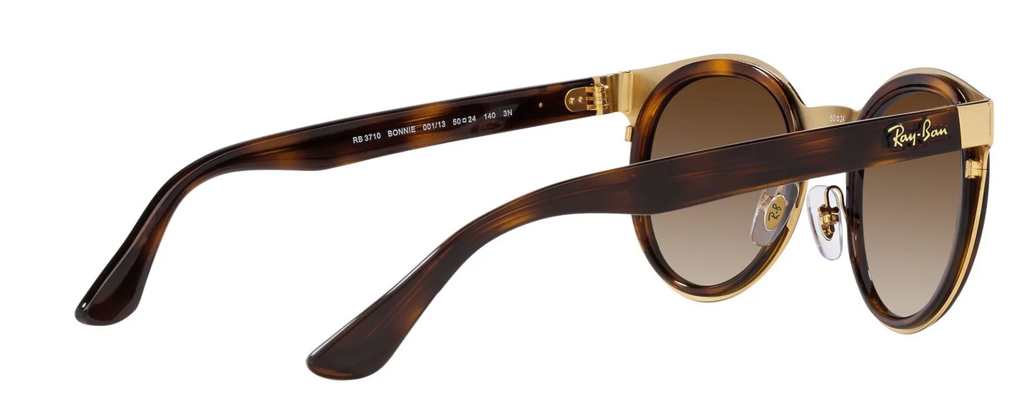 Rayban Bonnie Sunglasses Polished Havana on Gold with brown Gradient tint