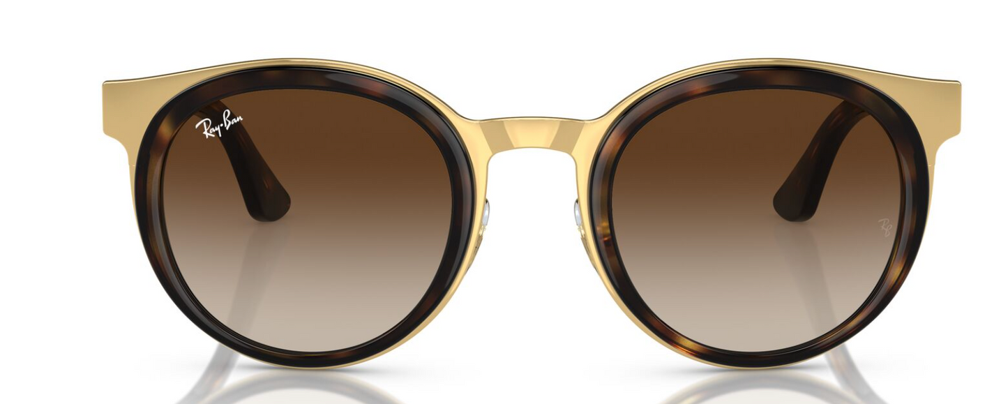 Rayban Bonnie Sunglasses Polished Havana on Gold with brown Gradient tint