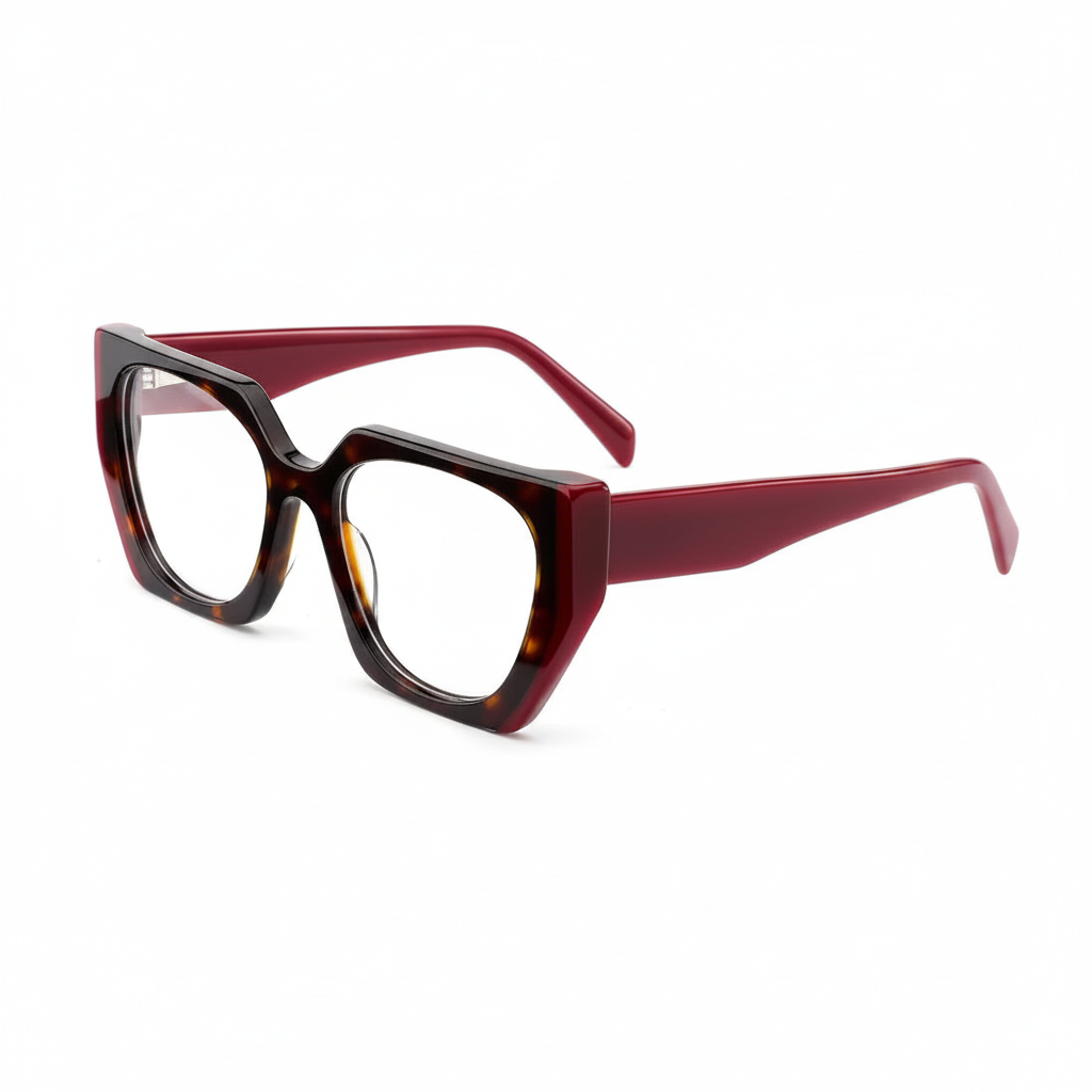 ES2180 Red oversized cat eye frames