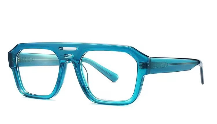 ES4397 aviator glasses in teal blue acetate