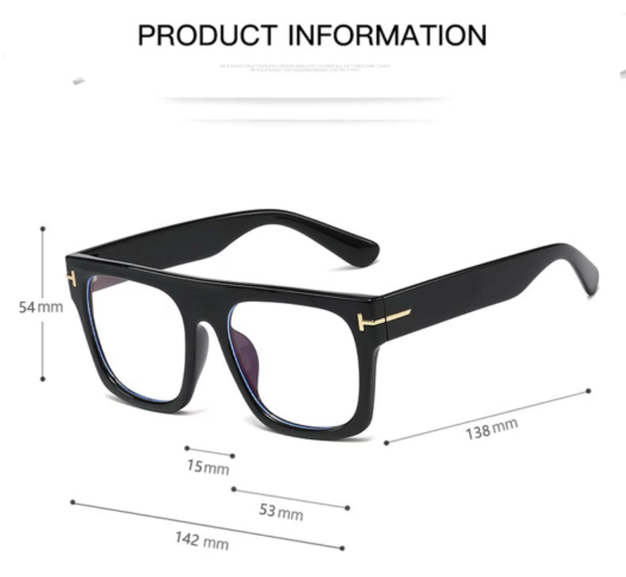 Black Square Frame Glasses 95167