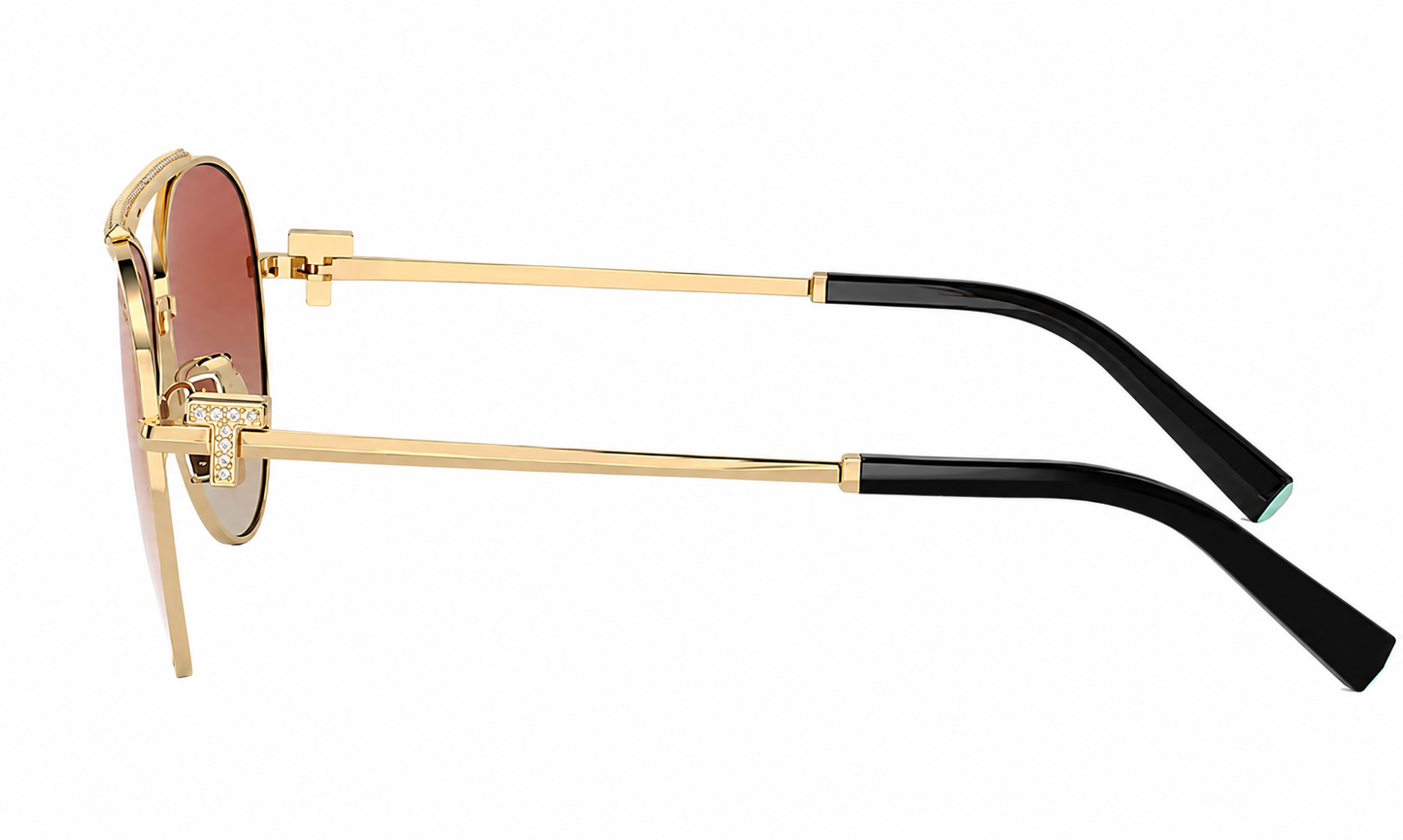 Tiffany & Co. TF3101B Pilot Sunglasses – Pale Gold & Gradient Pink Mirror