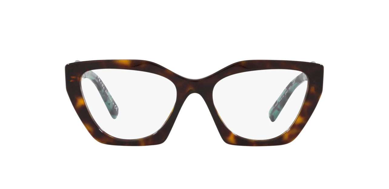 PRADA Tortoiseshell/Green distinctive Eyeglasses VPR09Y