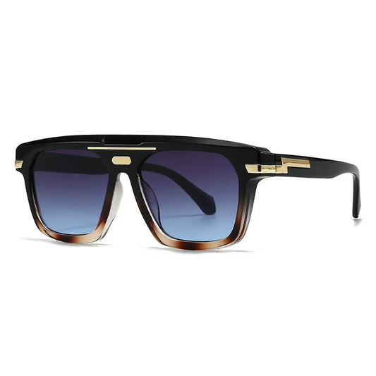 ES0281 flat top sunglasses in black tortoise with gradient blue lenses