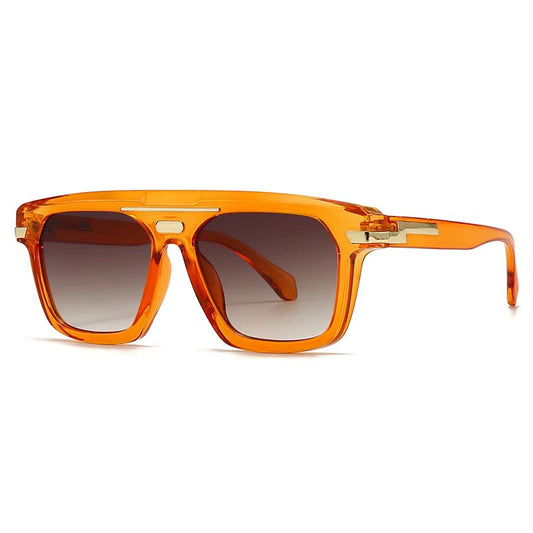 ES0281 flat top sunglasses in orange with gradient brown lenses