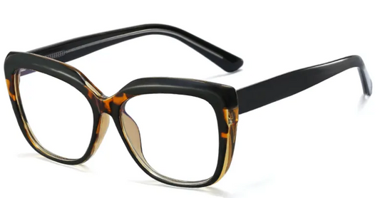 Two Tone Black/Leopard Print Glasses ESW95391
