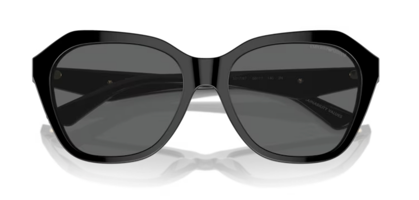 Armani Geometric Black Shiney Sunglasses EA4221