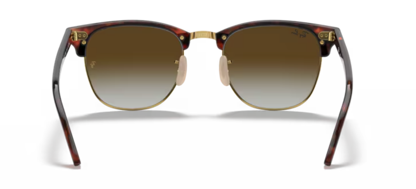 Rayban Clubmaster Red Havana Sunglasses with Green Gradient Flash Lenses