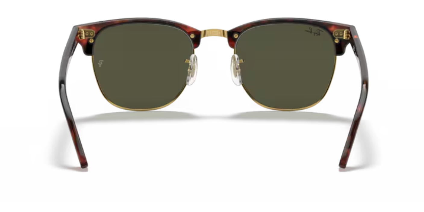 Rayban Clubmaster Tortoise on Gold Sunglasses with Classic Rayban Green Tint