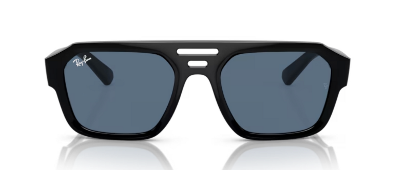 Rayban Corrigan Sunglasses Black with Blue Tinted lenses