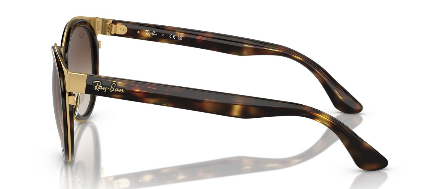 Rayban Bonnie Sunglasses Polished Havana on Gold with brown Gradient tint