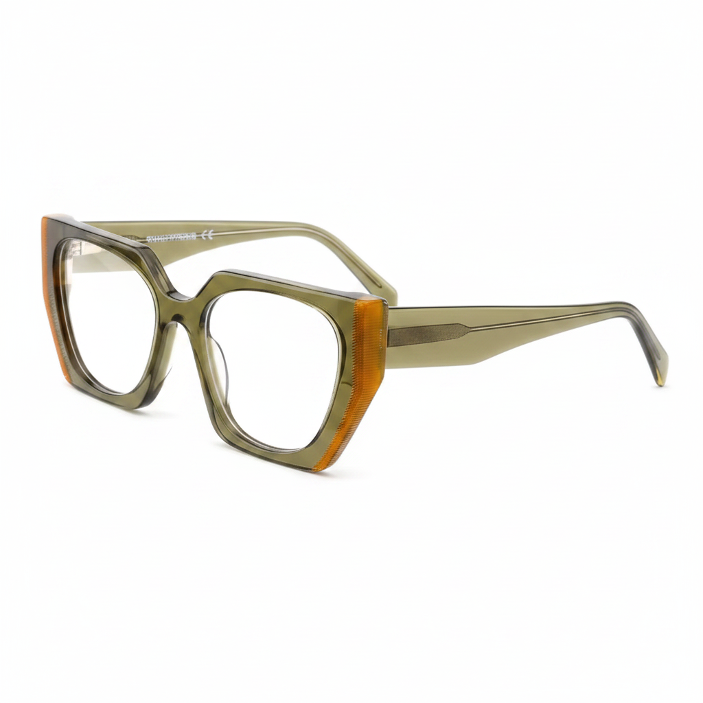 ES2180 Olive oversized cat eye frames